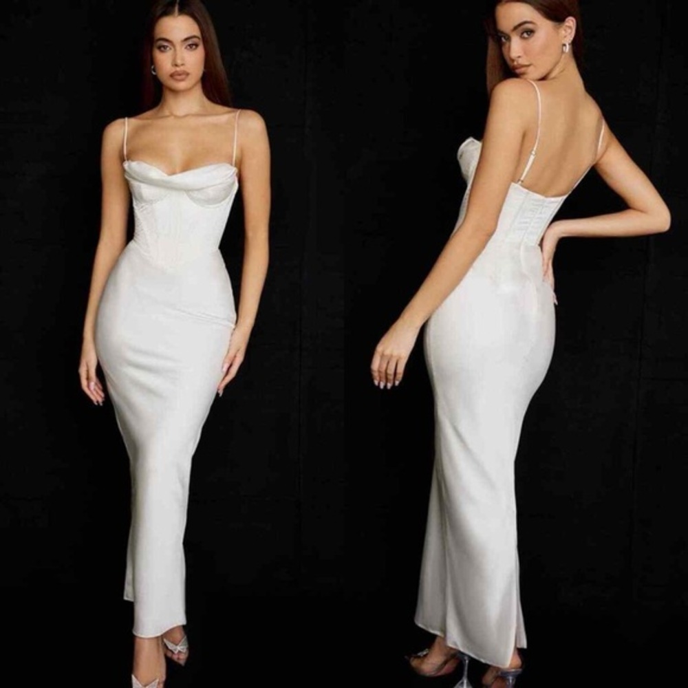 NWT House of CB - Charmaine Corset Maxi Dress in Ivory